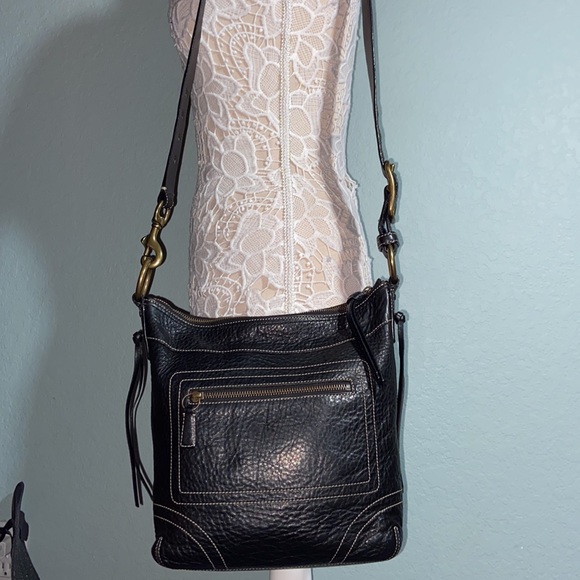 EUC VINTAGE COACH CHELSEA  LACED DUFFLE CROSSBODY SHOULDER BAG 10399 black - Picture 4 of 11